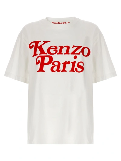 Kenzo X Verdy Flocked-logo T-shirt In Off White