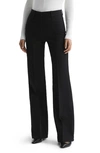 Reiss Black High Rise Flared Trousers In Black