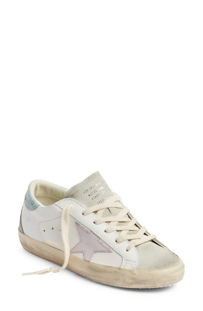 Golden Goose Super-star Low Top Sneaker In White/light Brown/platinum