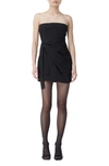 Gauge81 Natal Draped Grain De Poudre Mini Dress In Black