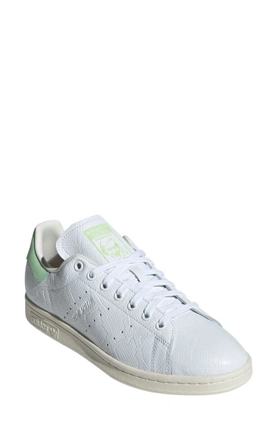 Adidas Originals Primegreen Stan Smith Trainer In White/ Semi Green/ Off White