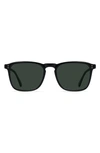 Raen Wiley Polarized Square Sunglasses In Recycled Black/ Green Polar