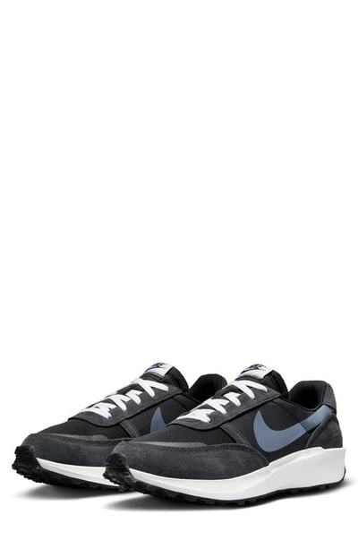 Nike Men's Waffle Nav Shoes In Black/ White/ Off Noir