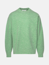 JIL SANDER GREEN WOOL BLEND SWEATER