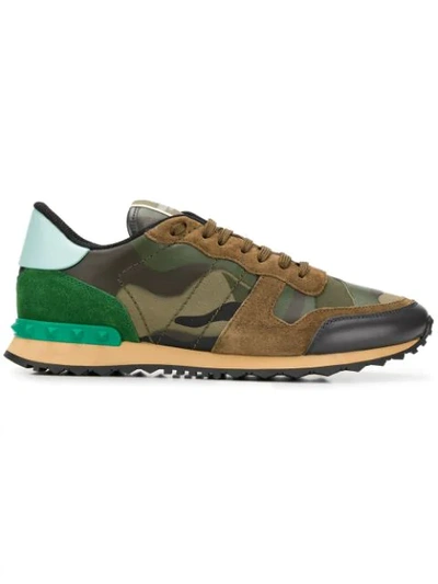 Valentino Garavani Rockrunner Sneakers In Multi Green