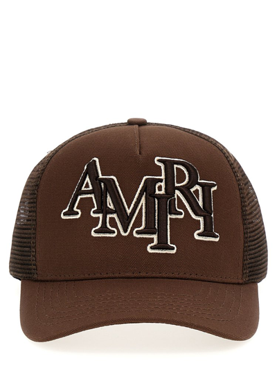 Amiri Logo Embroidered Baseball Cap In Brown