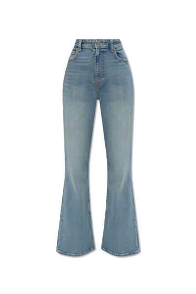 Ganni Wide Leg Jeans In Blue