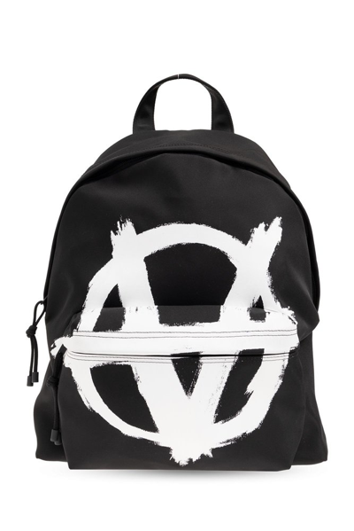 Vetements Monogram-print Canvas Backpack In Black