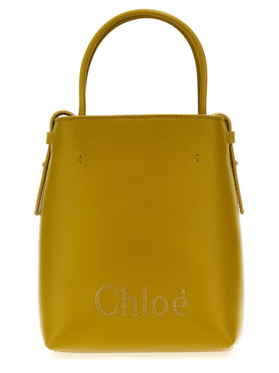 Chloé Micro Chloe Sense Hand Bags In Green