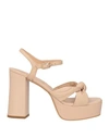 Unisa Woman Sandals Blush Size 10 Leather In Pink