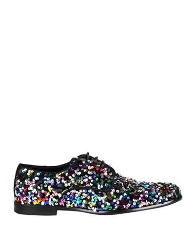 Dolce & Gabbana Man Lace-up Shoes Black Size 9 Textile Fibers