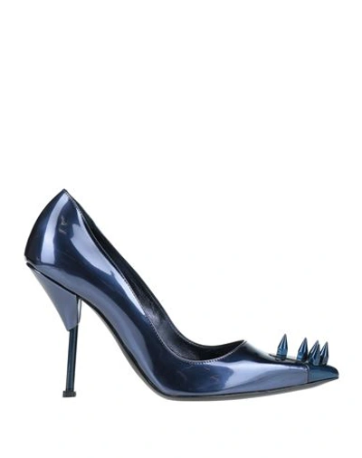 Alexander Mcqueen Woman Pumps Blue Size 9 Soft Leather