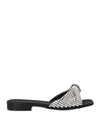 Evangelie Smyrniotaki X Sergio Rossi Woman Sandals Black Size 6 Textile Fibers In Black