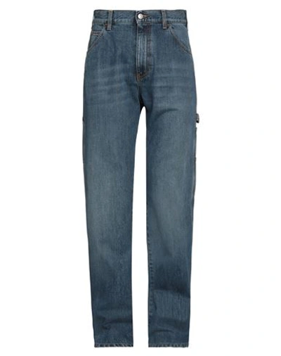 Alexander Mcqueen Man Jeans Blue Size 34 Cotton