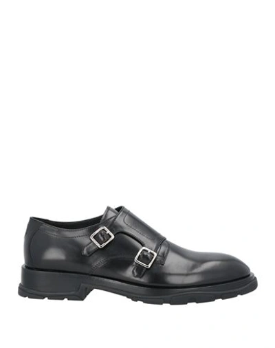 Alexander Mcqueen Front-buckle-fastening Monk Shoes In Black