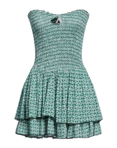 Poupette St Barth Woman Mini Dress Emerald Green Size M Rayon In Green