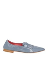Calpierre Woman Loafers Light Blue Size 12 Leather