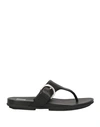 FITFLOP FITFLOP WOMAN THONG SANDAL BLACK SIZE 6 LEATHER
