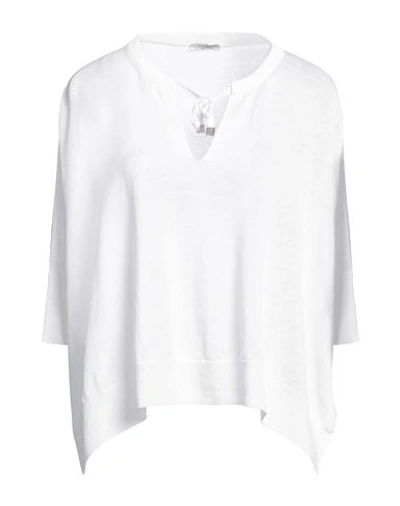 Peserico Woman Sweater White Size 6 Linen, Cotton In Ivori