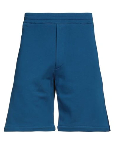Alexander Mcqueen Man Shorts & Bermuda Shorts Blue Size L Cotton, Polyester
