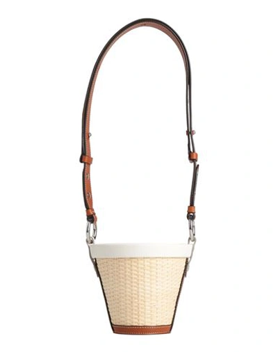 Maison Margiela Woman Cross-body Bag Ivory Size - Vegetable Fiber, Cow Leather, Goat Skin, Cotton, P In White