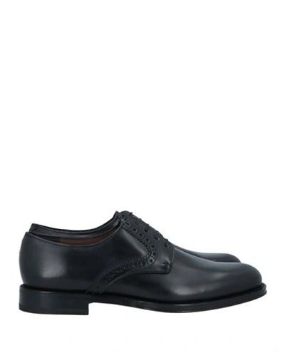 Ferragamo Man Lace-up Shoes Black Size 6 Leather