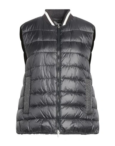 Peserico Woman Down Jacket Lead Size 6 Polyamide In Grey