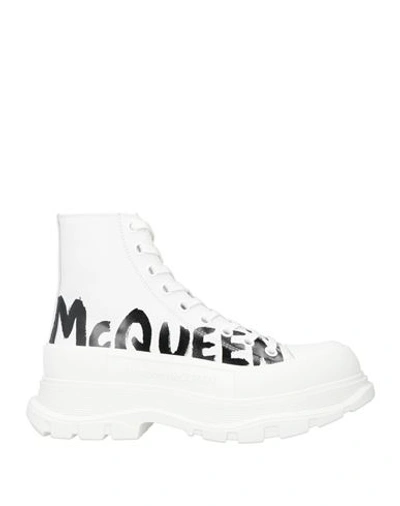 Alexander Mcqueen Man Ankle Boots White Size 9 Soft Leather