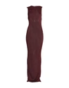 Saint Laurent Bordeaux Long Dress With Hood In Red
