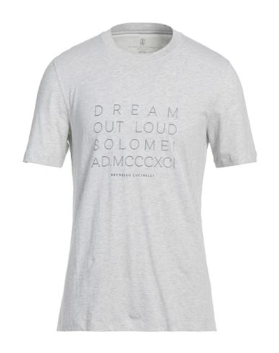 Brunello Cucinelli Man T-shirt Light Grey Size Xxl Cotton