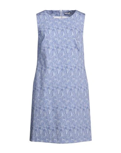 Peserico Woman Mini Dress Blue Size 12 Cotton, Elastane