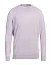Filippo De Laurentiis Man Sweater Lilac Size 42 Cotton, Cashmere In Purple