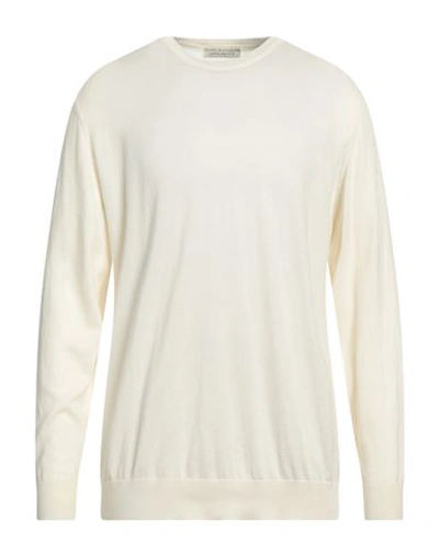 Filippo De Laurentiis Man Sweater Cream Size 46 Cotton, Cashmere In White