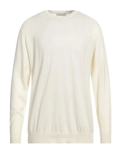 Filippo De Laurentiis Man Sweater Cream Size 44 Cotton, Cashmere In White