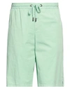 DOLCE & GABBANA DOLCE & GABBANA MAN SHORTS & BERMUDA SHORTS LIGHT GREEN SIZE 34 COTTON, ELASTANE