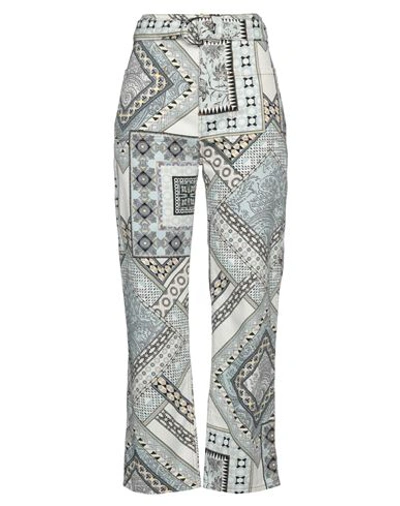 Etro Woman Denim Pants White Size 6 Cotton