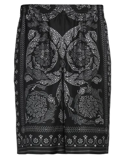 Versace Man Shorts & Bermuda Shorts Black Size 36 Silk