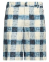 120% Lino Man Shorts & Bermuda Shorts Blue Size 28 Linen In Blue