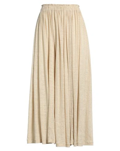 Chloé Woman Maxi Skirt Beige Size 8 Linen