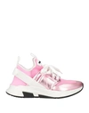 TOM FORD TOM FORD WOMAN SNEAKERS PINK SIZE 6 POLYESTER, POLYURETHANE, SOFT LEATHER