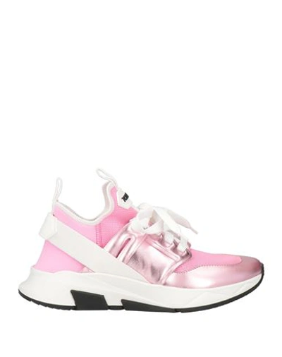 Tom Ford Woman Sneakers Pink Size 6 Polyester, Polyurethane, Soft Leather