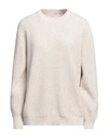 Brunello Cucinelli Long Sleeve Crew-neck Sweater In Beige