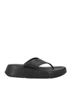 FITFLOP FITFLOP WOMAN THONG SANDAL BLACK SIZE 7 LEATHER