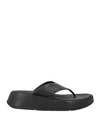 Fitflop Platfforms Wedge Toe Post Sandal In Black