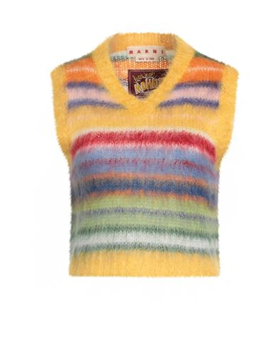 Marni Woman Sweater Yellow Size 8 Mohair Wool, Polyamide, Wool