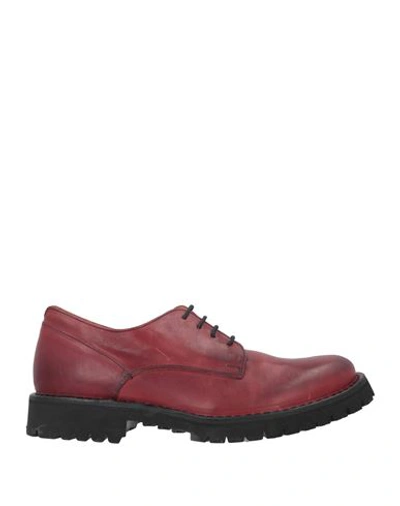 Fiorentini + Baker Fiorentini+baker Man Lace-up Shoes Burgundy Size 6 Leather In Red