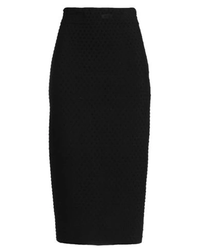 Alaïa Woman Midi Skirt Black Size 10 Viscose, Polyamide, Polyester, Elastane