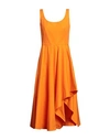 Alexander Mcqueen Woman Midi Dress Orange Size 6 Cotton