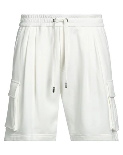 Dolce & Gabbana Man Shorts & Bermuda Shorts White Size 40 Cotton, Polyester