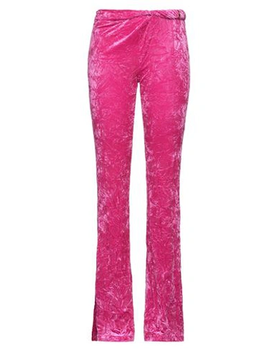 Versace Woman Pants Fuchsia Size 0 Polyester, Elastane, Acetate, Silk In Pink